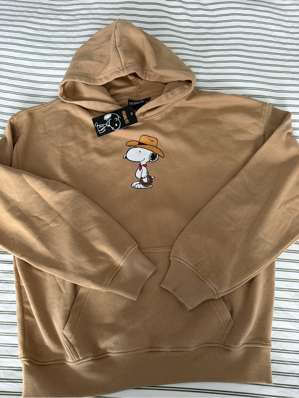 Peanuts Tan Crewneck Sweatshirt with Snoopy Country Graphic - Picture 3 of 4